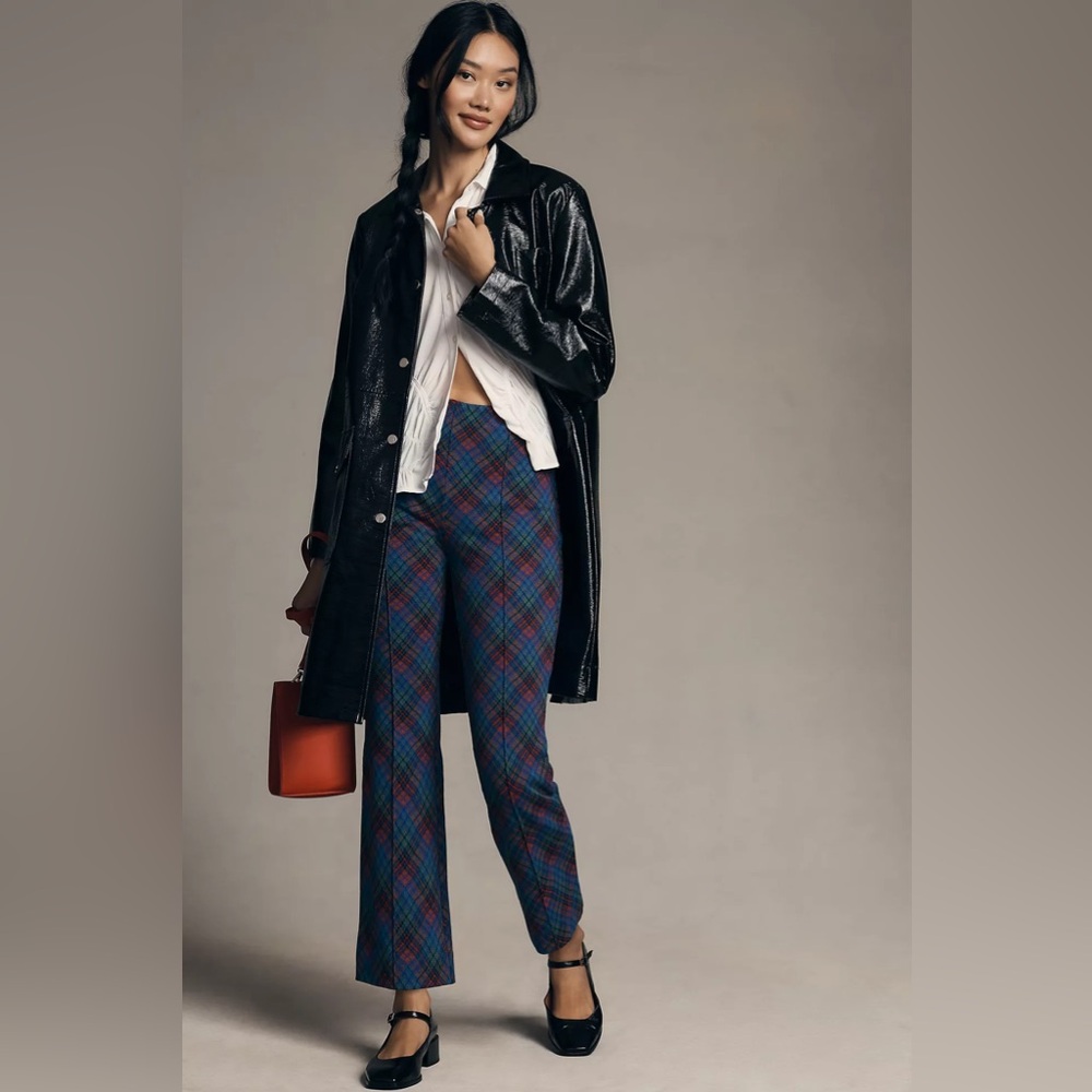 The Margot Kick-Flare Cropped Pants by Maeve: Plaid Edition